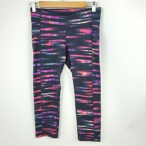 Women’s Champion Duo Dry Purple Black Athletic Capri Print Leggings Sz S